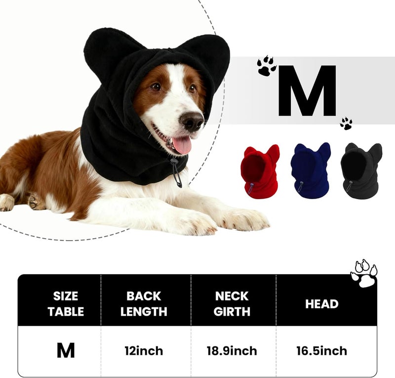 ETOFIXEE Dog Snood Winter Hood with Ear Protection, Fleece Neck Warmer for Dogs, (Red, Medium) - Image 5